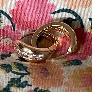 Gold and CZ Huggie Hoops